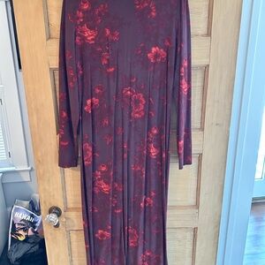 Reformation Tommie Knit Midi Floral Long Sleeve Dress